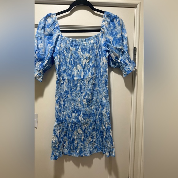 ❌SOLD❌Faithfull The brand EUC size small blue smocked ruched mini dresses revolv - Picture 5 of 5